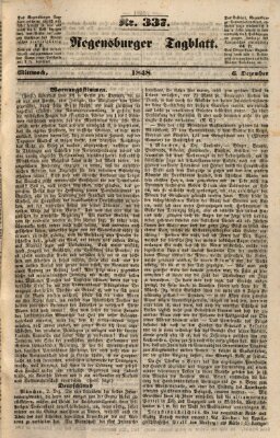 Regensburger Tagblatt Mittwoch 6. Dezember 1848