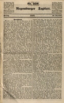 Regensburger Tagblatt Freitag 29. Dezember 1848