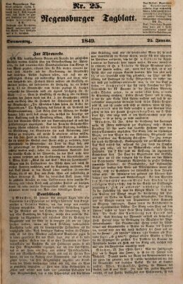 Regensburger Tagblatt Donnerstag 25. Januar 1849