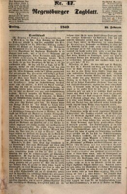 Regensburger Tagblatt Freitag 16. Februar 1849