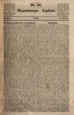 Regensburger Tagblatt Dienstag 27. Februar 1849