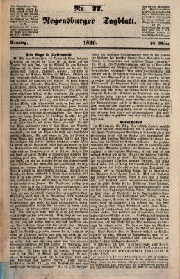 Regensburger Tagblatt Sonntag 18. März 1849