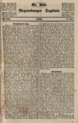Regensburger Tagblatt Freitag 15. Juni 1849