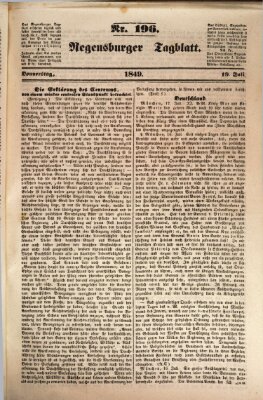 Regensburger Tagblatt Donnerstag 19. Juli 1849