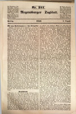Regensburger Tagblatt Freitag 3. August 1849