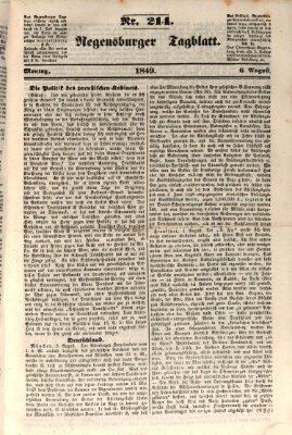 Regensburger Tagblatt Montag 6. August 1849