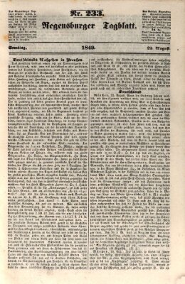 Regensburger Tagblatt Samstag 25. August 1849