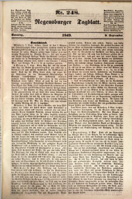 Regensburger Tagblatt Sonntag 9. September 1849
