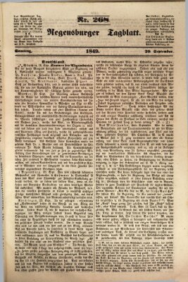 Regensburger Tagblatt Samstag 29. September 1849