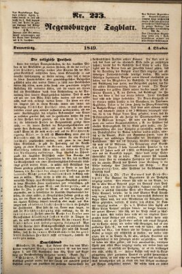Regensburger Tagblatt Donnerstag 4. Oktober 1849