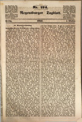 Regensburger Tagblatt Freitag 5. Oktober 1849