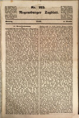 Regensburger Tagblatt Samstag 6. Oktober 1849