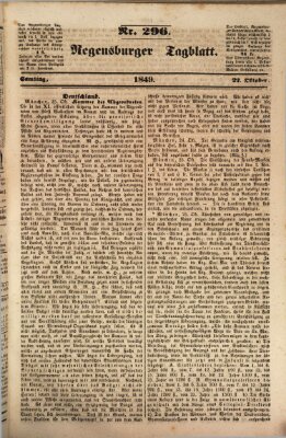 Regensburger Tagblatt Samstag 27. Oktober 1849