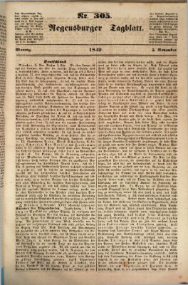 Regensburger Tagblatt Montag 5. November 1849