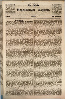 Regensburger Tagblatt Freitag 30. November 1849