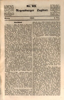 Regensburger Tagblatt Montag 4. März 1850