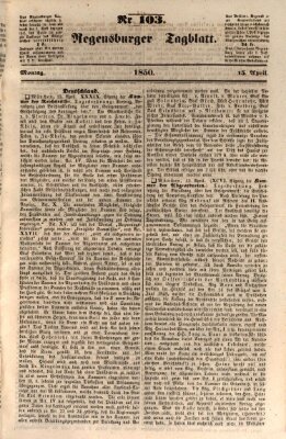 Regensburger Tagblatt Montag 15. April 1850