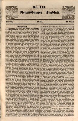 Regensburger Tagblatt Samstag 27. April 1850