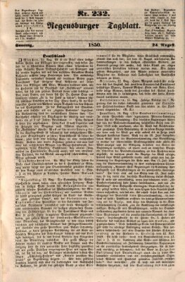 Regensburger Tagblatt Samstag 24. August 1850