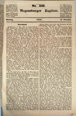Regensburger Tagblatt Sonntag 17. November 1850