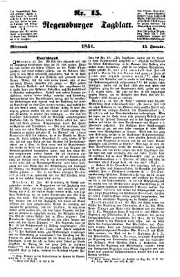 Regensburger Tagblatt Mittwoch 15. Januar 1851