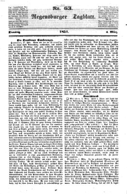 Regensburger Tagblatt Dienstag 4. März 1851