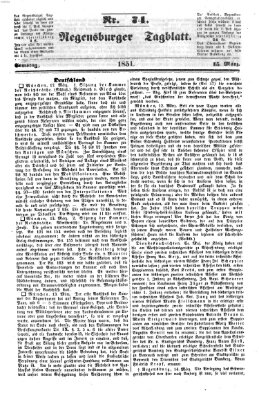Regensburger Tagblatt Samstag 15. März 1851