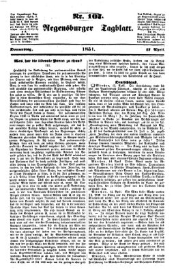 Regensburger Tagblatt Donnerstag 17. April 1851