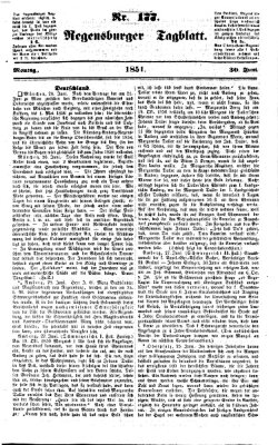 Regensburger Tagblatt Montag 30. Juni 1851