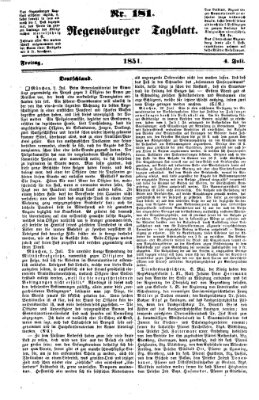 Regensburger Tagblatt Freitag 4. Juli 1851