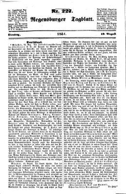 Regensburger Tagblatt Dienstag 19. August 1851