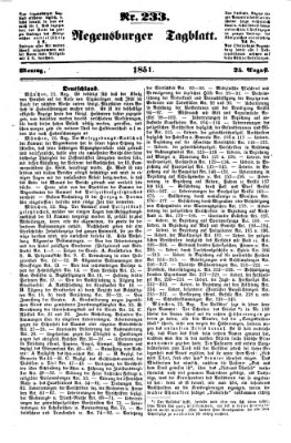 Regensburger Tagblatt Montag 25. August 1851