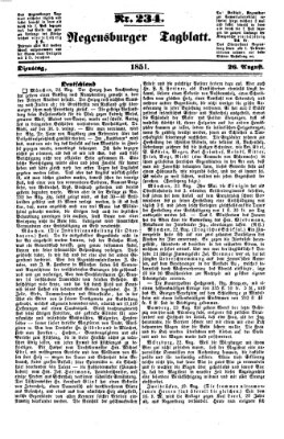 Regensburger Tagblatt Dienstag 26. August 1851