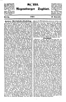 Regensburger Tagblatt Freitag 12. September 1851