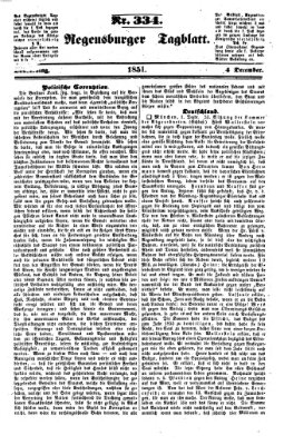 Regensburger Tagblatt Donnerstag 4. Dezember 1851