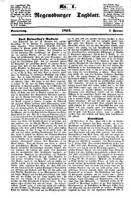 Regensburger Tagblatt Donnerstag 1. Januar 1852