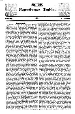Regensburger Tagblatt Sonntag 8. Februar 1852