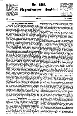 Regensburger Tagblatt Sonntag 11. April 1852