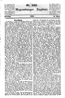 Regensburger Tagblatt Montag 12. April 1852