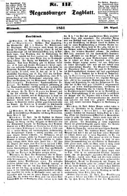 Regensburger Tagblatt Mittwoch 28. April 1852