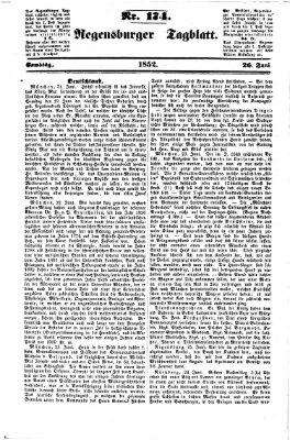 Regensburger Tagblatt Samstag 26. Juni 1852