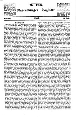 Regensburger Tagblatt Sonntag 18. Juli 1852