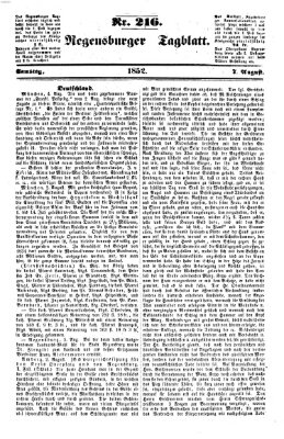 Regensburger Tagblatt Samstag 7. August 1852