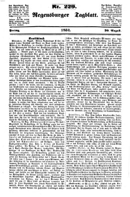 Regensburger Tagblatt Freitag 20. August 1852
