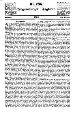 Regensburger Tagblatt Sonntag 29. August 1852