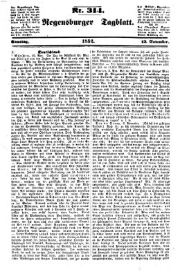 Regensburger Tagblatt Samstag 13. November 1852