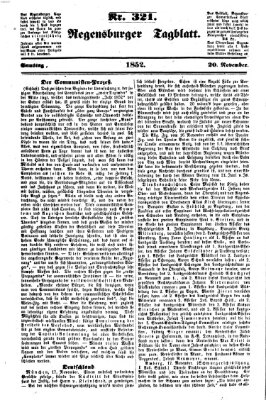 Regensburger Tagblatt Samstag 20. November 1852