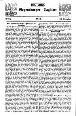 Regensburger Tagblatt Freitag 26. November 1852
