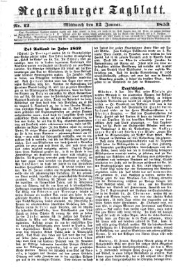 Regensburger Tagblatt Mittwoch 12. Januar 1853