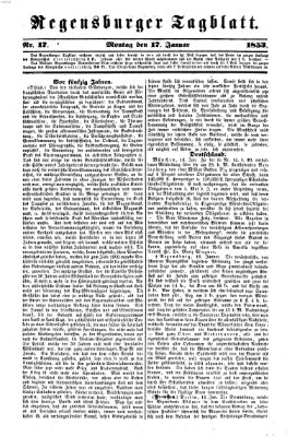 Regensburger Tagblatt Montag 17. Januar 1853